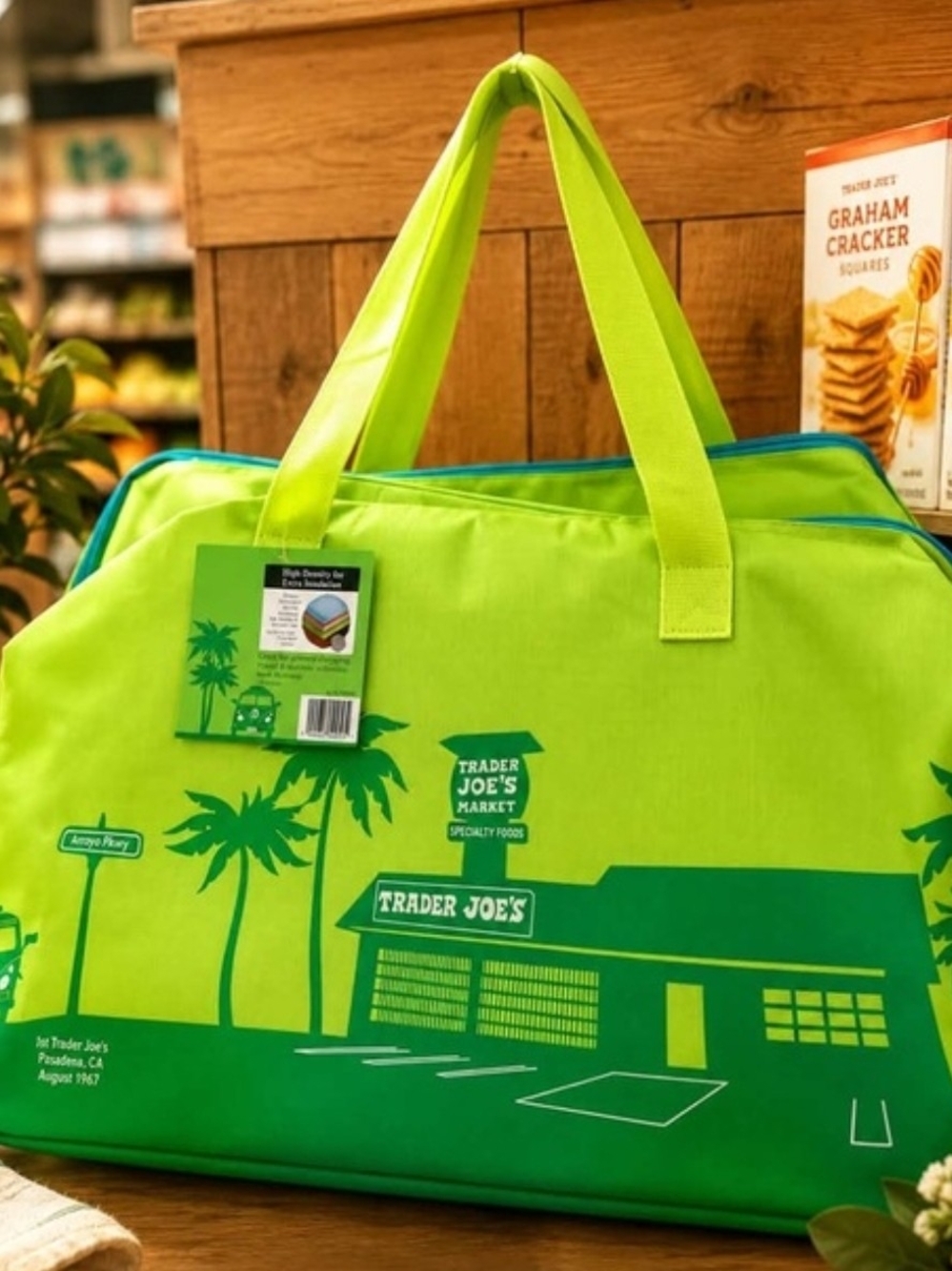 Trader Joe's Lime Green Insulated Market Tote